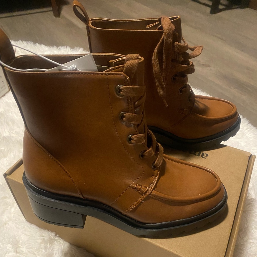 Light brown loafer boots